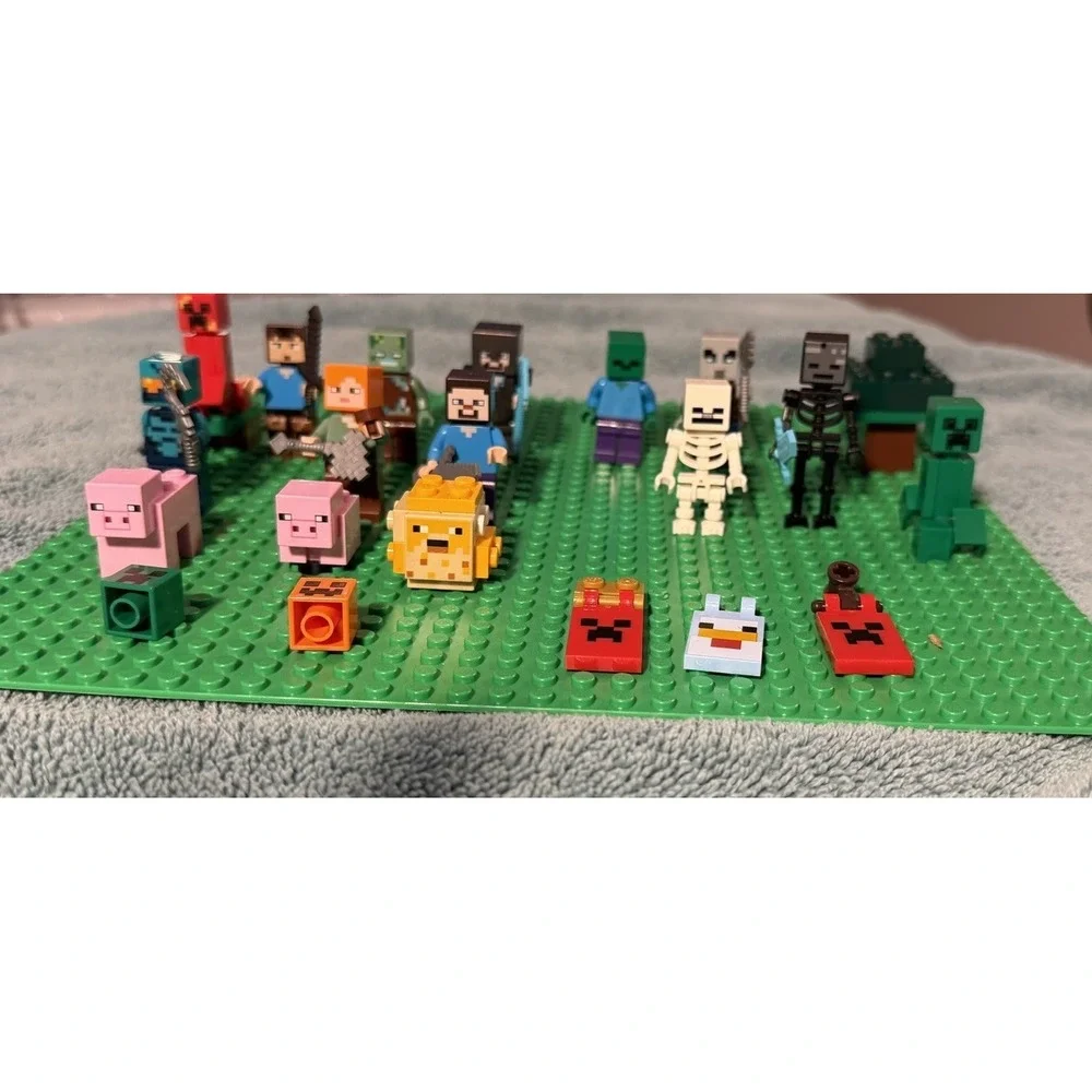 LEGO Minecraft Minifigure Lot Steve Alex Creeper Zombie Skeleton Bee